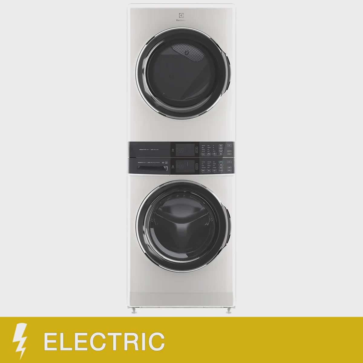 Electrolux 6 Series White Single Unit Front Load Laundry Tower with 5.2 cu. ft. Washer, 8.0 cu. ft. Electric Dryer