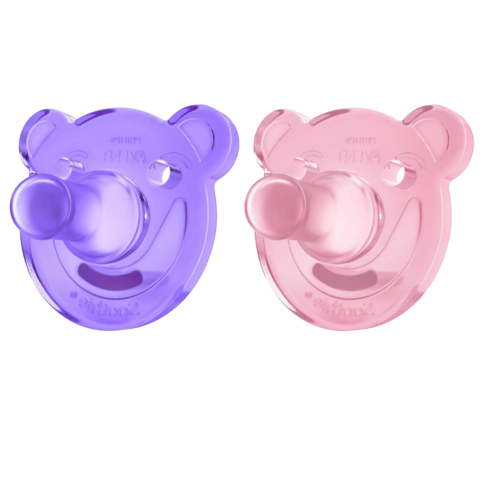 Philips Avent Soothie Shapes Pacifier, Pink/Purple, 3-18 Months