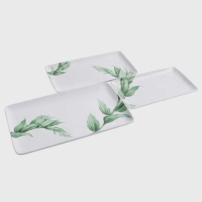 Trudeau Porcelain Serving Platter Set, 3-piece